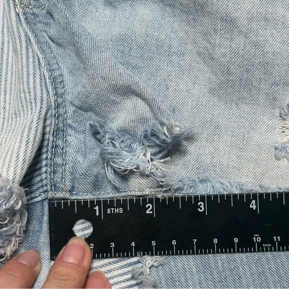 Rewash Women’s Light Blue Distressed Jean Shorts - Picture 8 of 9